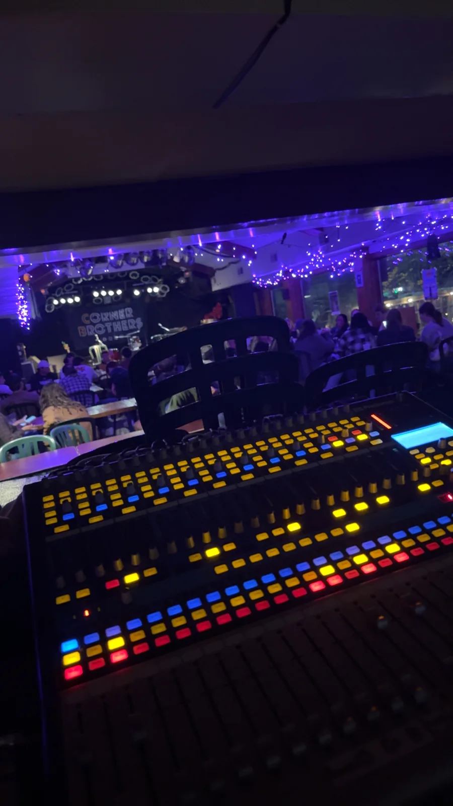 Nathan Leo working at a live audio production